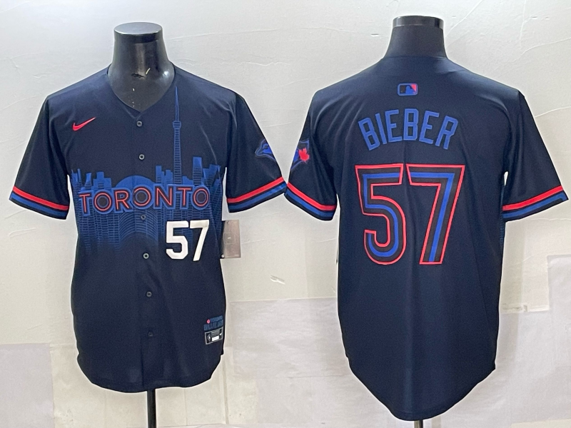 Men 2025 Toronto Blue Jays #57 Bieber Blue Nike MLB Jersey 006